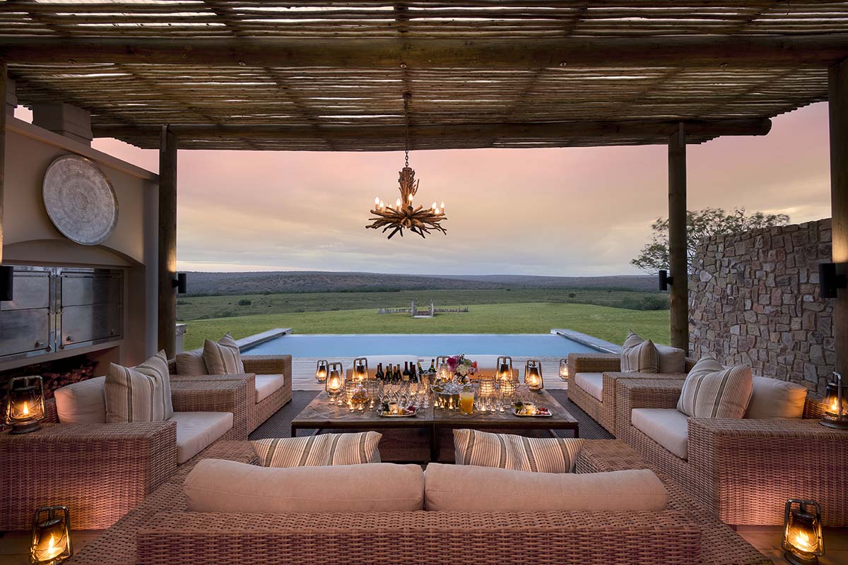 Evening drinks at Kwande Fort House, Private Villa in South Africa | Luxury Holidays | Luxury South Africa Holiday