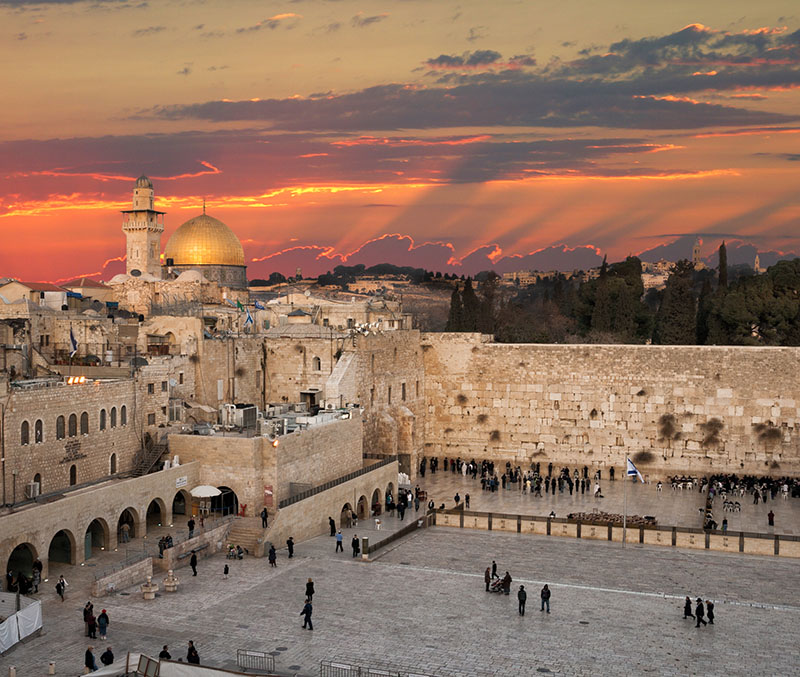 Western Wall at the Dome Of The Rock on The Temple Mount in Jerusalem, Israel