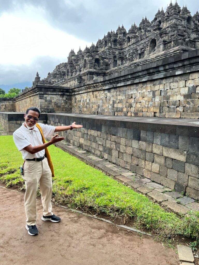 Guide at Borobudur in Java