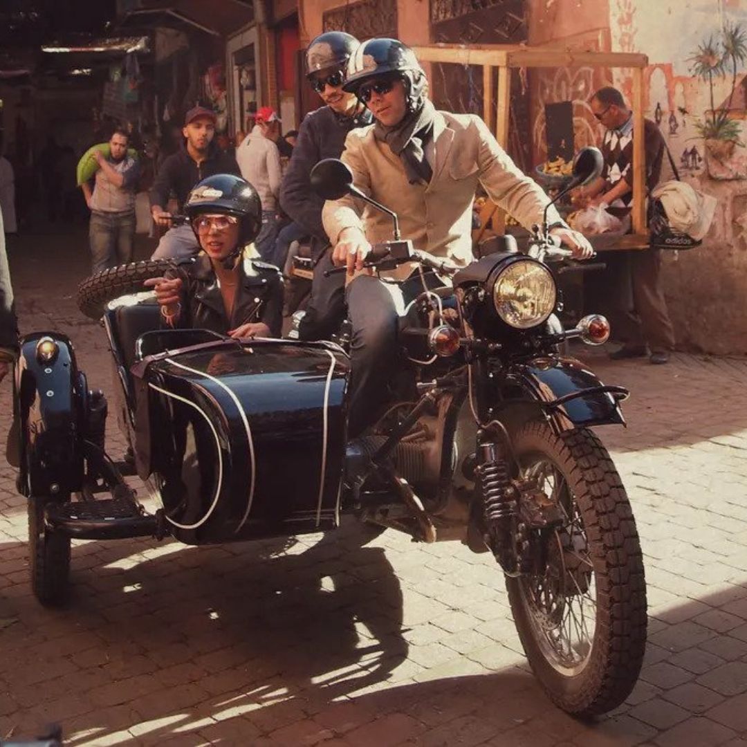 Marrakech by sidecar motorcycle